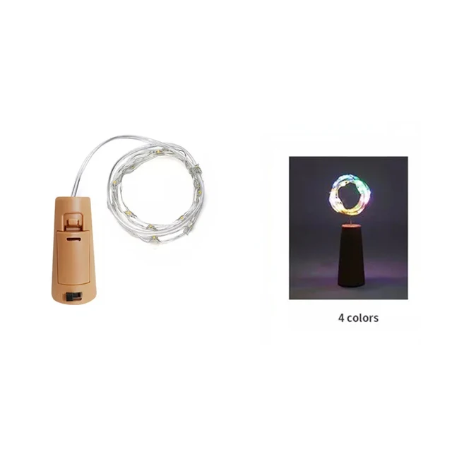 20LED LED wine bottle cork string lights holiday decoration garland wine bottle fairy lights Christmas copper wire string lights Four-color