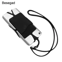 Besegad универсальный силиконовый ремешок-держатель чехол для мобильного телефона шейный ремешок ожерелье слинг для iPhone 7 8 plus