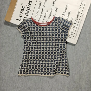 

Blue red girls summer thin cotton sweater