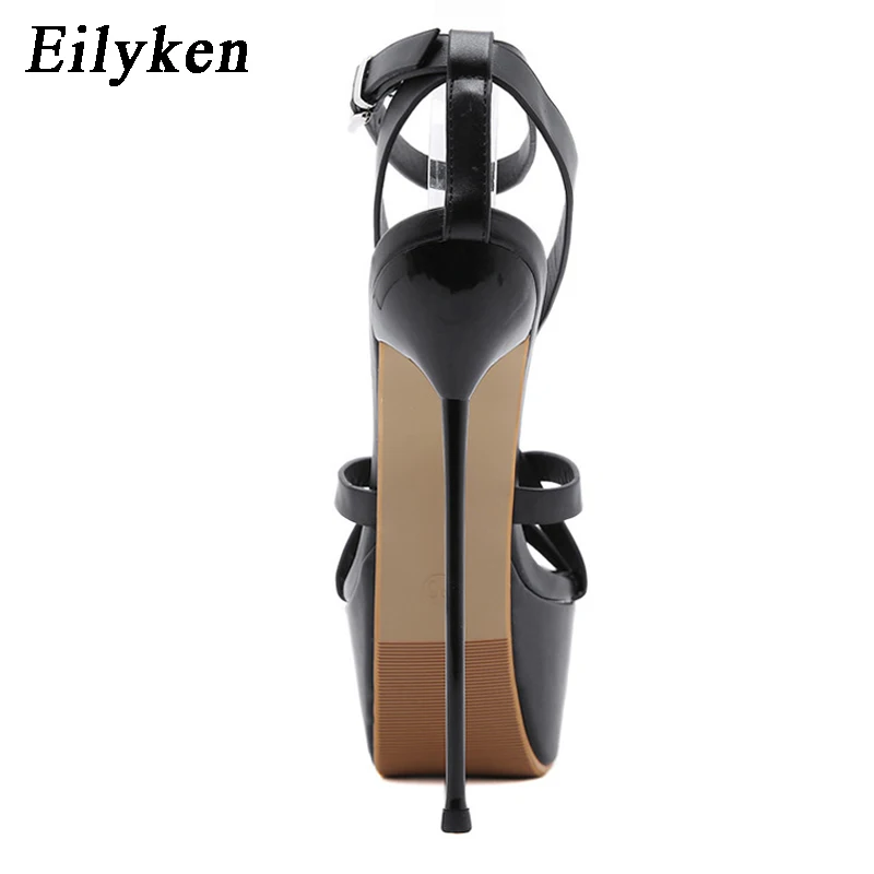 Eilyken Sexy Design Narrow Band Stiletto High Heels Women's Sandals Summer Platform Open Toe Buckle Strap Stripper Shoes