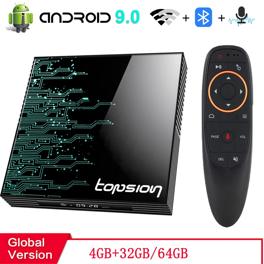Android tv Box 9,0 4 ГБ 32 ГБ 64 ГБ 4K H.265 медиаплеер 3D видео Google помощник Netflix 2,4G 5 ГГц Wifi ТВ приемник телеприставка