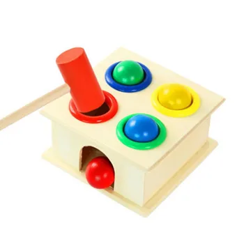 

1Set Wooden Hammering Ball Hammer Box Children Fun Playing Hamster Game Toy Early Learning Educational Toys