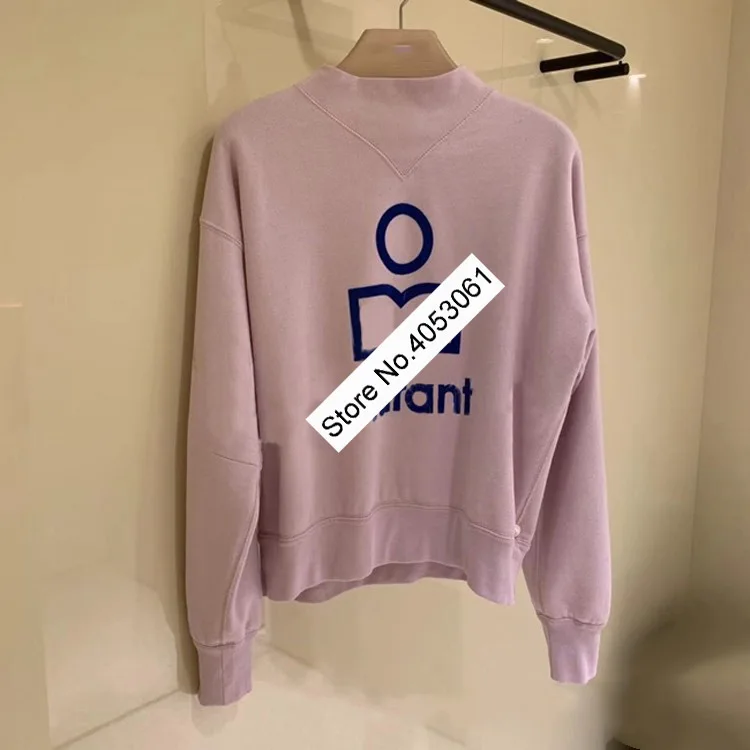 pink as pic Женская хлопковая толстовка с круглым вырезом и контрастными буквами, осенняя/зимняя Новинка, женский теплый пуловер с длинным рукавом, Топ - Цвет: pink as pic