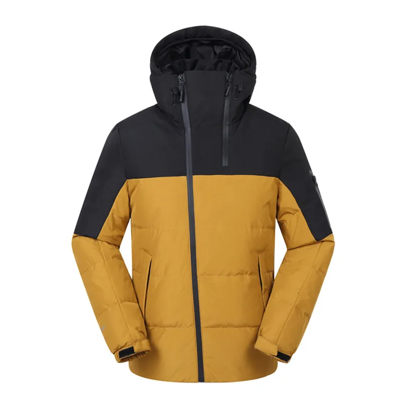 

2019 Fashion Design Patchwork Men's Winter Jacket Hooded Windproof Waterproof Men's Down Jacket Snow Parka Coat Outerwear Male