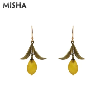 

MISHA Fashion Earrings For Women Resin Lemon Design Handmade Earrings Jewelry Gift For Women Girls 2281