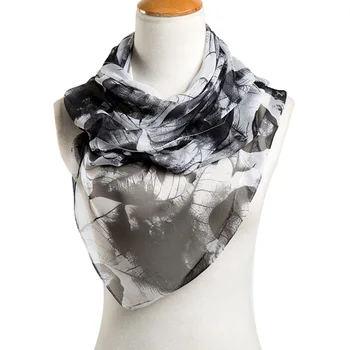 

Women Soft Breathable Rectangle Smooth Gift Multi-Purpose For Adults Georgette Scarf Dating Party Clothing Accesories Leaf Print