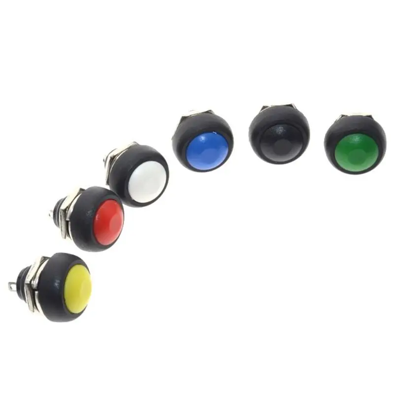 

10x12mm black Waterproof Mini Round Momentary Pushbutton Switches Non-locking 19QB