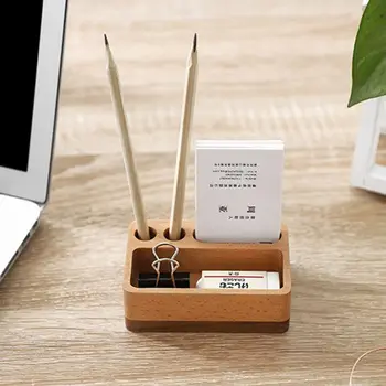 

Creative Wooden Business Card Holder Desk Display Stand Organizer Storage Box Office Accessories Delicate Practical XXUC