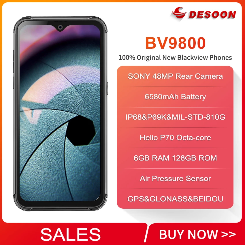 Blackview BV9800 Helio P70 Android 9,0 6GB+ 128GB смартфон 48MP задняя камера IP68 Водонепроницаемая 6580mAh 6," FHD мобильный телефон