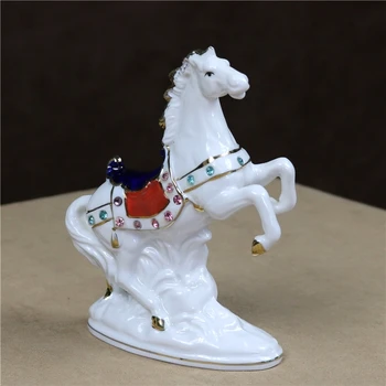 

HANDMADE PORCELAIN BUCKING HORSE FIGURINE CERAMIC BRONCO MINIATURE CRAFTWORKS ORNAMENT ACCESSORIES FOR HOME DECOR SOUVENIR GIFT