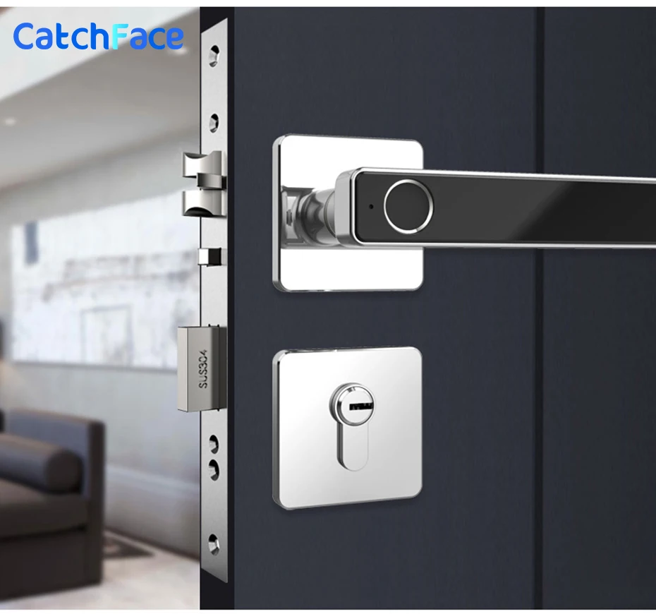 Biometric Fingerprint Smart Lock Digital Keyless Electronic Door lock unlock by Fingerprint and key for Home Office Security