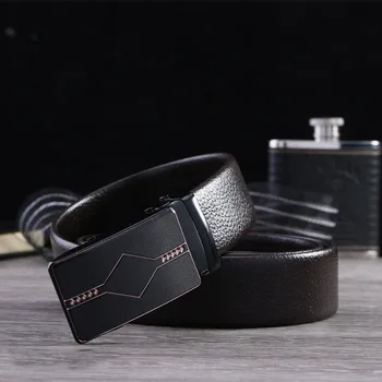 

Men's Belt Leather Automatic Buckle Belt Korean Version of the Trendy Casual Middle-aged Youth Business Cowhide Belt