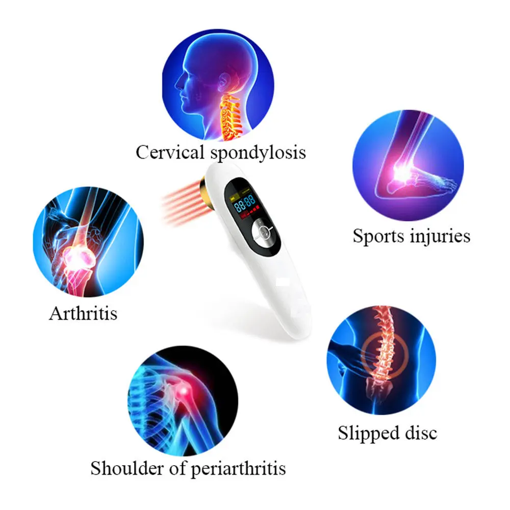  808nm+605nm Low Level Cold Laser Therapy LLLT Body Pain Relief Portable Handheld Device Unit