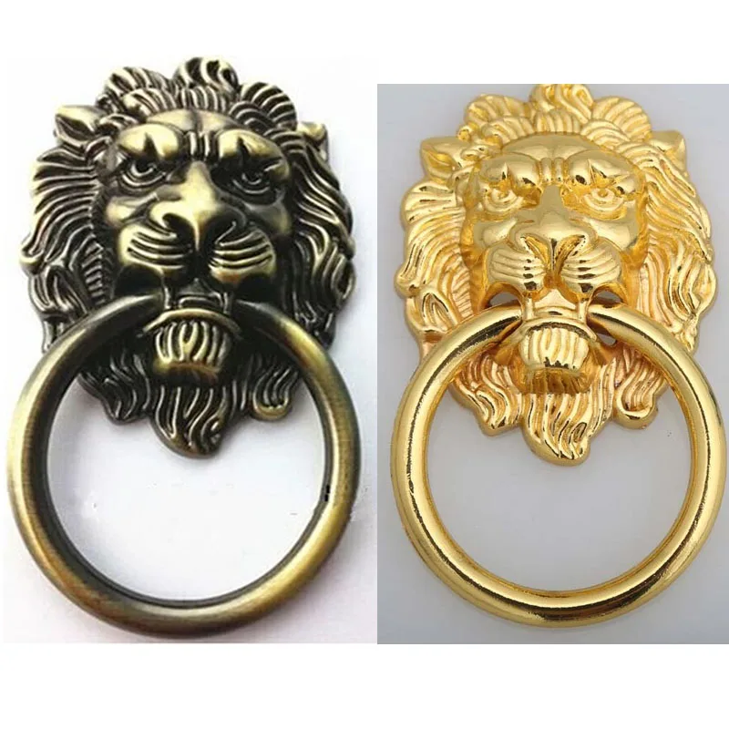 

Free Shipping Golden door Handle Wardrobe drawer bronze Pull Furniture High-top Closet cabinet originality Zinc Alloy Lion Knob