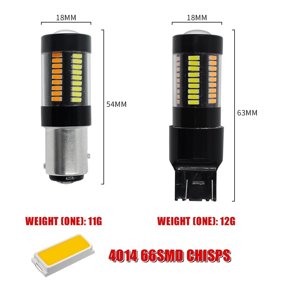 2 шт. автомобисветильник светодиодные лампы 1156 4014 66SMD|Передние LED-фары для авто| |