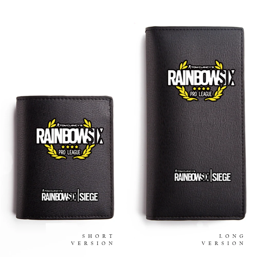 Rainbow 6 Siege Кошелек Tom Clancy PC Game Shoot Fan Черные Короткие Длинные кошельки из искусственной кожи