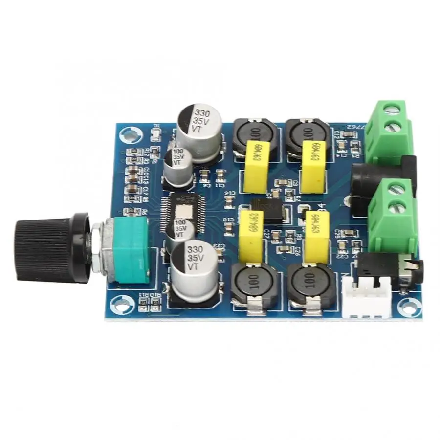 

Digital Amplifier Board Adjustable Volume Dual Channel TPA3116 50W+50W DC12V-24V Volume Amplifier Module