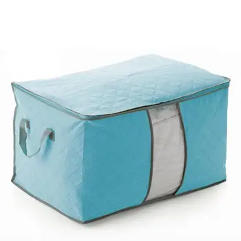 

60x42x36cm Bamboo Charcoal Clothes Bedding Duvet Zipped Pillows Non Woven Storage Bag Organizer For Pillow Quilt Blanket