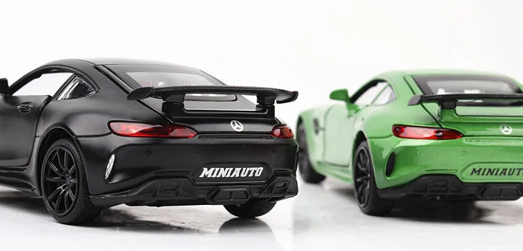 Модель спортивного автомобиля из 1/32 сплава Mercedes-Benz AMG GTR, вытяжной звук и светильник, литье под давлением, игрушечный автомобиль, подарок ребенку на день рождения