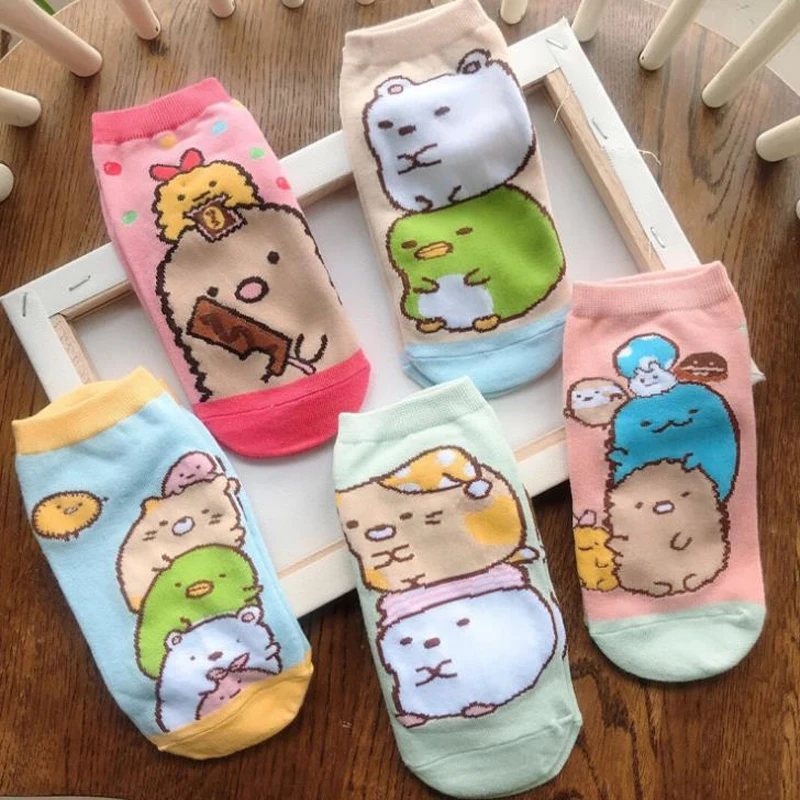 1 пара мультяшных японских аниме Sumikko Gurashi хлопковые низкие носки с закрытым