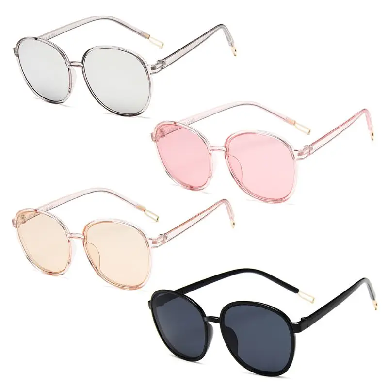 

Women New Round Big Frame Sunglasses Personalized Transparent Sun Glasses Simple 4 Colors