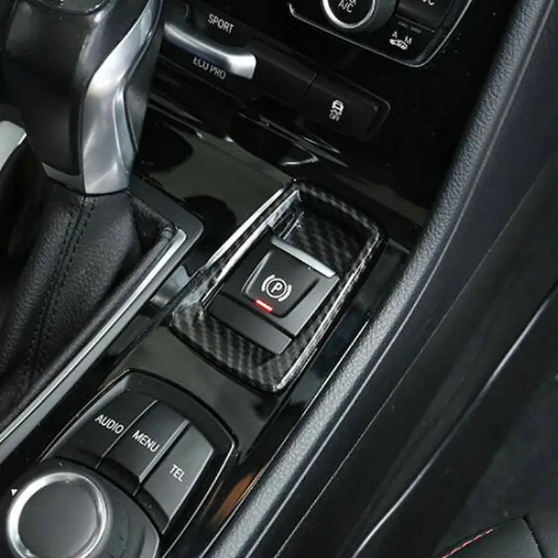 

SBTMY Automobile electronic handbrake button carbon fiber decorative frame for BMW 2 Series Station Wagon 218i 220i