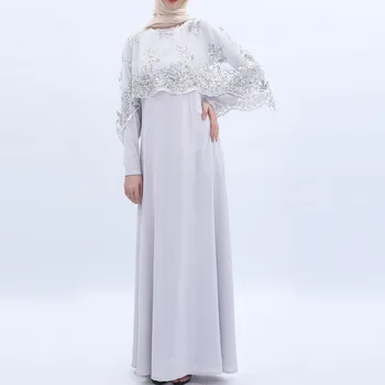 

Abaya Jilbab Muslim Maxi Dress Sequins Plus Size Foral Kaftan Long High Waist Vintage Fashion Islamic Clothings Robe 2XL