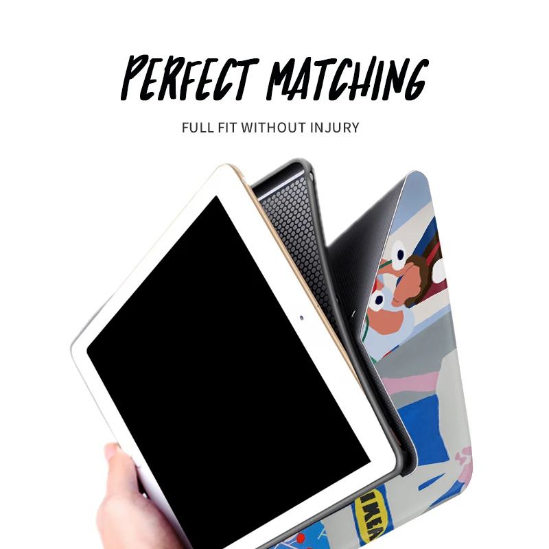 Розовый искусство с застежкой и изображением из мультфильма для ipad Air 3 Pro 9,7 10,2 10,5 11 12,9 планшетный чехол для ipad 9,7 5th 6th 7th оболочки