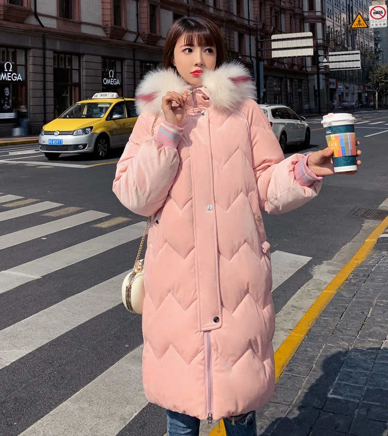 High Quality Winter Jacket Women Velvet Hooded Thicken Fur Warm Female Coat Long Parka Solid 5 Colors