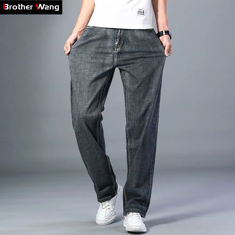 Best Offers Grey Jeans Loose Plus-Size Casual Pants Stretch Blue Men Straight 7-Colors Brand New dV5nYeY50