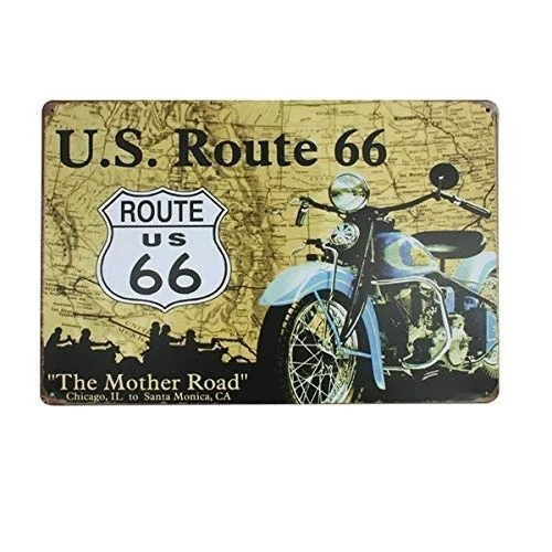 Античный шикарный домашний бар U.S.Route 66 мотор Декор для дома жестяные знаки паб