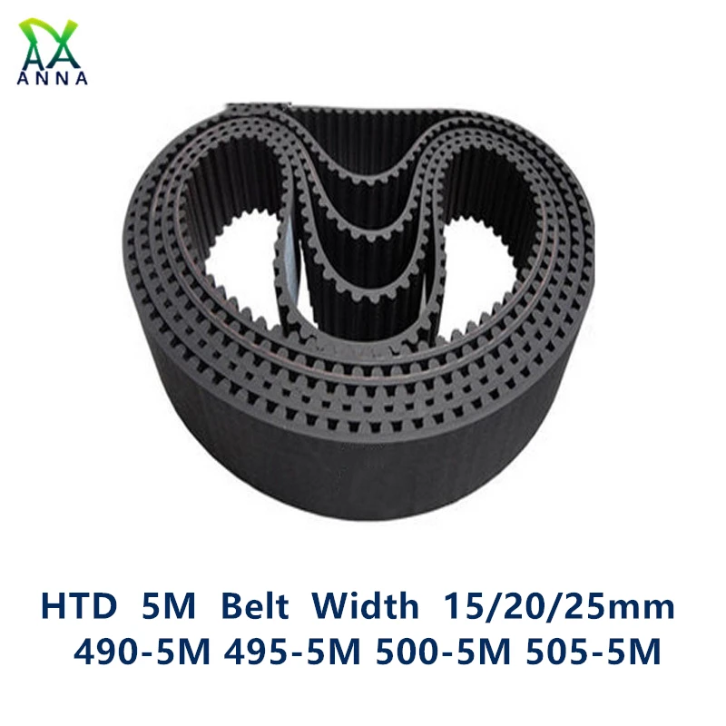 HTD 5M Timing belt C=490/495/500/505 width 15/20/25mm Teeth 98 99 100 101 HTD5M synchronous Belt 490-5M 495-5M 500-5M 505-5M |