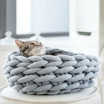 

Knitting Cotton Large Pet Dogs Cats Beds Mats Soft Warm Kennel Mat Puppy Cushion Houses