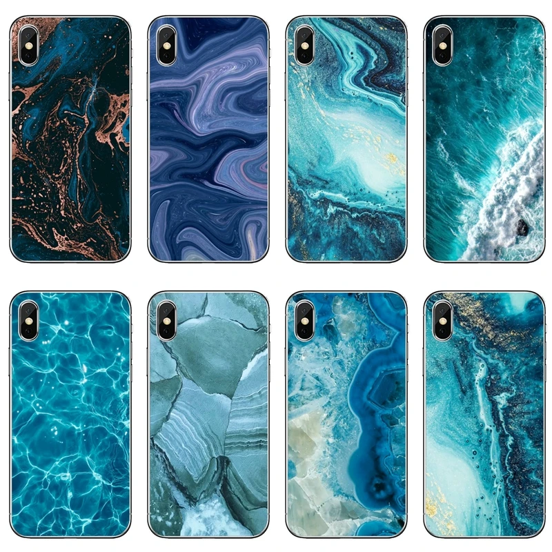 Темно-синий мраморный морские аксессуары чехол для телефона iPhone 12 11 Pro Max XS XR X 8 7 Plus