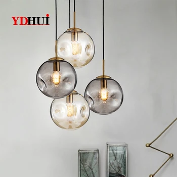 

Nordic creative personality glass chandelier post-modern American loft iron art three-end bar dining room window Chandelier