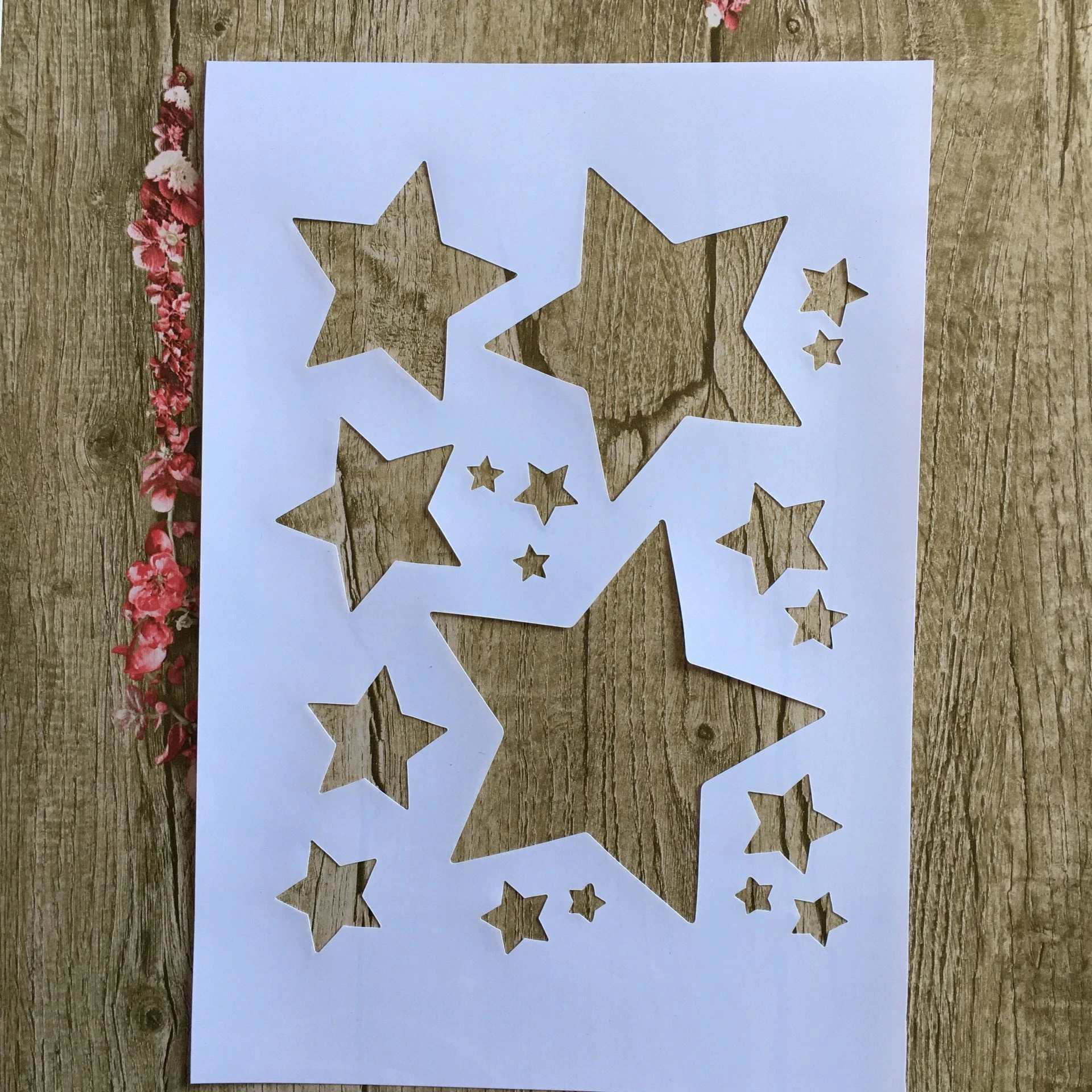 

A4 29 * 21cm Pentagram DIY Stencils Wall Painting Scrapbook Coloring Embossing Album Decorative Paper Card Template