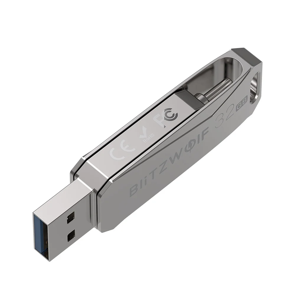 USB флеш накопитель BlitzWolf 2 в 1 Сверхбыстрая Передача данных 3 0 Type C вращение на 360 °