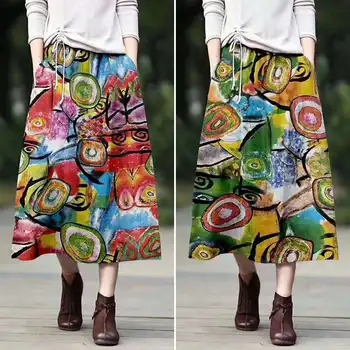 

Women's Summer Sundress 2020 ZANZEA Kaftan Printed Midi Skirts Casual High Waist Vestidos Female Floral Robe Femme Plus Size