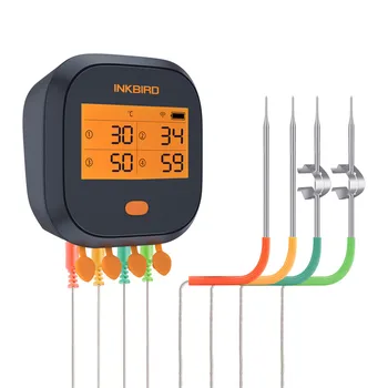 

Inkbird IBBQ-4T Wi-Fi BBQ Meat Digital Thermometer Rainproof Magnetic Alarm Thermometer 4 Probes for BBQ Kitchen Smoker Grilling