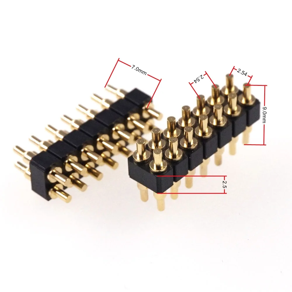 2PcsSpringLoadedPogoPinConnector14Pin70MMHeightPCBThrough