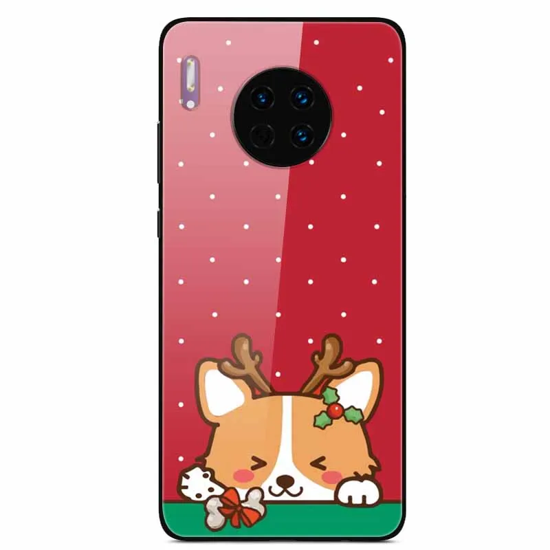 Рождественский чехол для huawei mate 30 Pro Чехол из закаленного стекла жесткий чехол для телефона для huawei mate 20 Lite чехол mate 10 Чехлы mate 30 5G - Цвет: 9