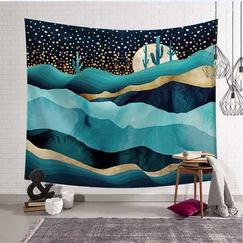 

Sun Moon Wave Wall Mandala Tapestry Night Mountain Wall Hanging Hippie Boho Decor Psychedelic Tapestry Throw Wall Cloth Tapestry