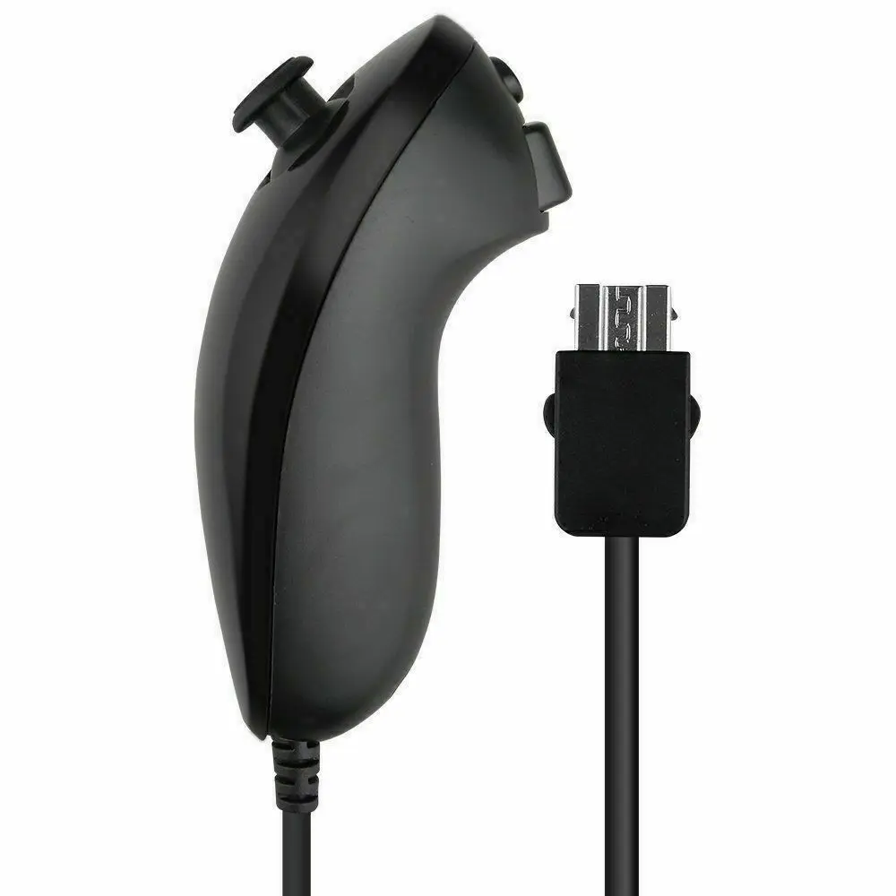 

For Nintend Wii Game Controller Joystick Left Hand Curved Game Handle Controller Nunchuk Nunchuck For Nintendo Wii Gamepad New