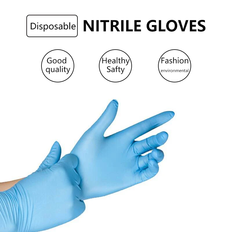 

100Pcs/Box Disposable Colored Examination Nitrile Glove for Examination Food Powder-free Disposable Working Gloves (50 Pair)