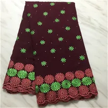 Tissu африканская кружевная ткань tissu dentelle швейцарская вуаль кружевная ткань из Дубая Высококачественная парчовая Ткань 5 ярдов