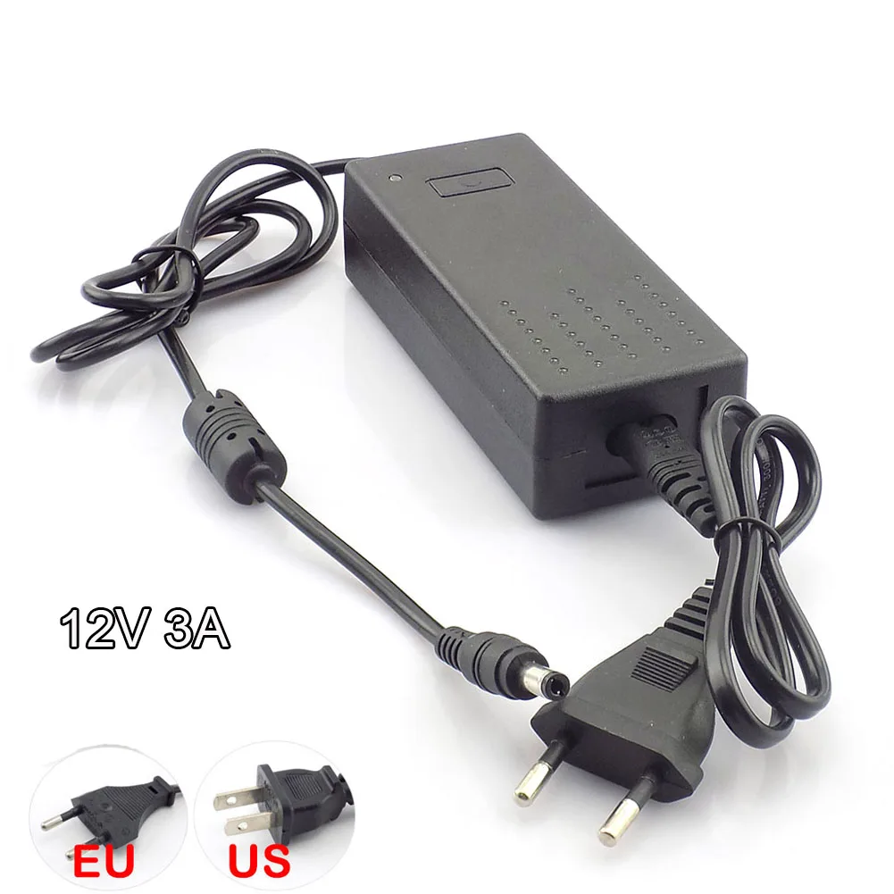 DC 12V 3A к AC 100V 240V адаптер конвертера CCTV камера питания трансформатор для 5050 3528 5630