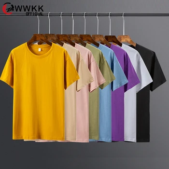 

2020 New Solid color T Shirt Mens Black 8 colors 100% cotton T-shirts Summer Skateboard Tee Boy Skate Tshirt Tops Asian Size