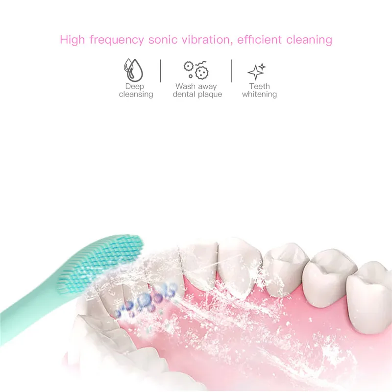 Зубная щетка Ультразвуковая электрическая с зарядкой от USB отбеливающая