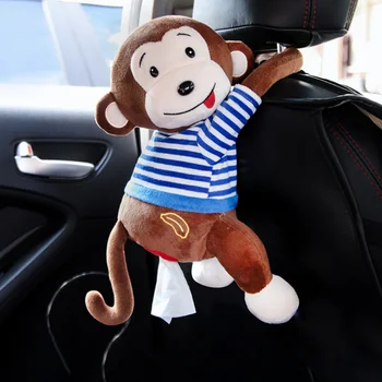 

Cute Animal Cartoon Monkey Rabbit Home Office Car Hanging Paper Napkin Tissue Box Cover Holder Portable Paper Box Cover Holder
