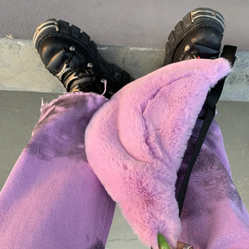 Высокое качество Фиолетовый воды норка поясная сумка Bananka Зима держать путешествия досуг поясная сумка для женщин прогулки Альпинизм пояс